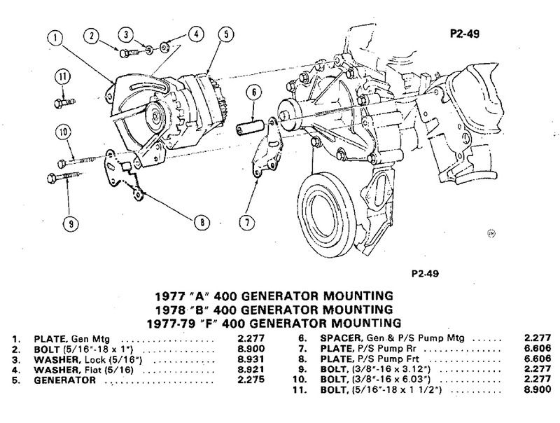 Pontiac 400 Power Steering and Alternator Bracketry pontiac firebird power steering pump diagram 